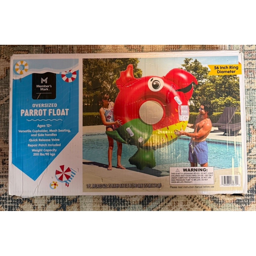 Member's Mark Oversized PARROT Pool Float, Mesh Seating, 56"‎ Diameter